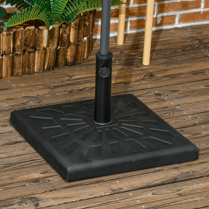 Parasolstativ, parasolholder, parasolfod, vejrbestandig, 51 cm x 51 cm x 32H cm, sort