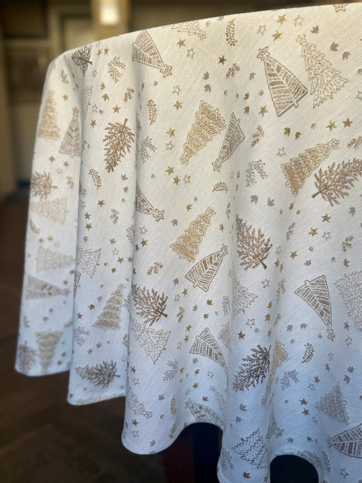 Rund dug med lyst julemotiv | Golden Forest