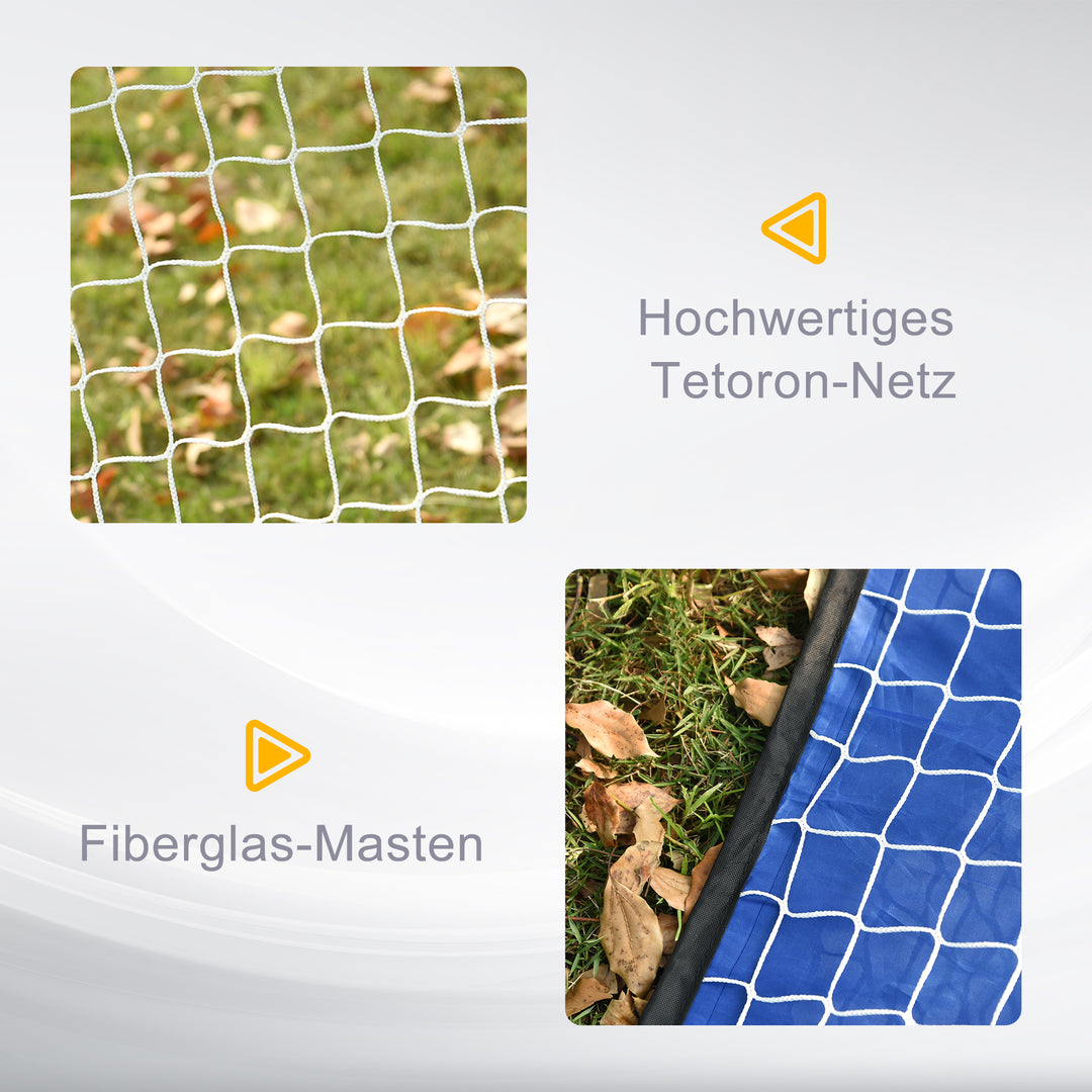 Fodboldmål, pop-up-mål, bærbart fodboldnet, sæt med 2 minimål, mobil med bæretaske, sammenklappelig, blå, 123 x 80 x 80 cm