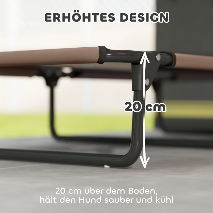 Bærbar forhøjet hundeseng, forhøjet hundeseng med åndbart net, til store hunde, kaffe