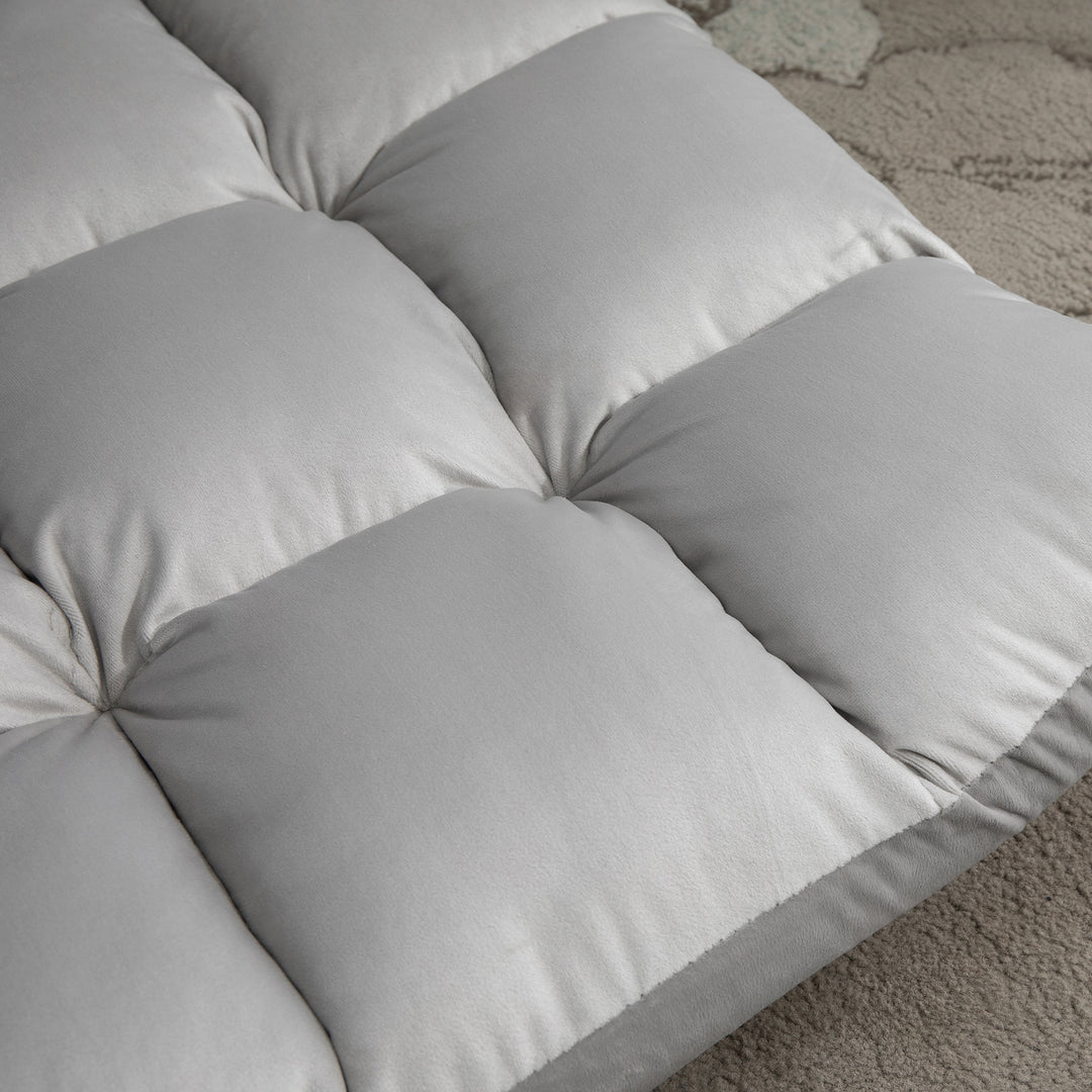 Gulvstol 3-i-1 sammenklappelig gulvstol med ryglæn 13 positioner justerbar sammenklappelig lounge sædehynde grå metalskum 55 x 71 x 53,5 cm