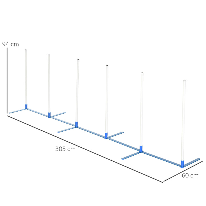 Agility set hunde 6-delt agilityudstyr til hundetræning foldbart forhindringssæt med 6 slalomstave bæretaske træningstilbehør koordinationstræning agilitysæt til spiltræning