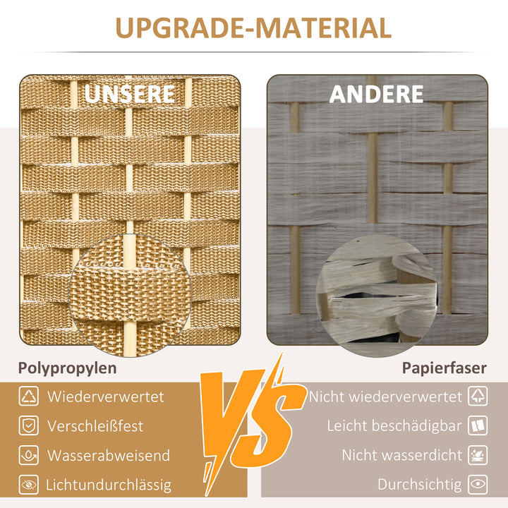 8-Panels rumdeler, foldbar privatlivsskærm, privatlivsskærm til stue, soveværelse, hjemmekontor, naturlig