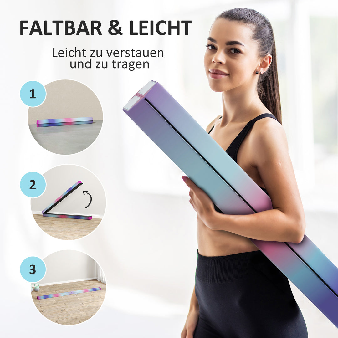 236 cm foldbar balancebom til teenagere 80 kg farverig