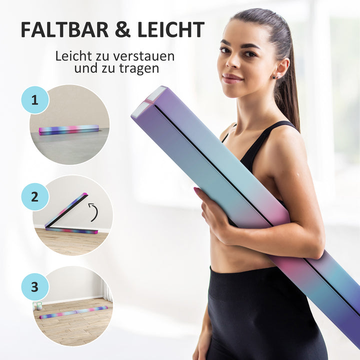 236 cm foldbar balancebom til teenagere 80 kg farverig