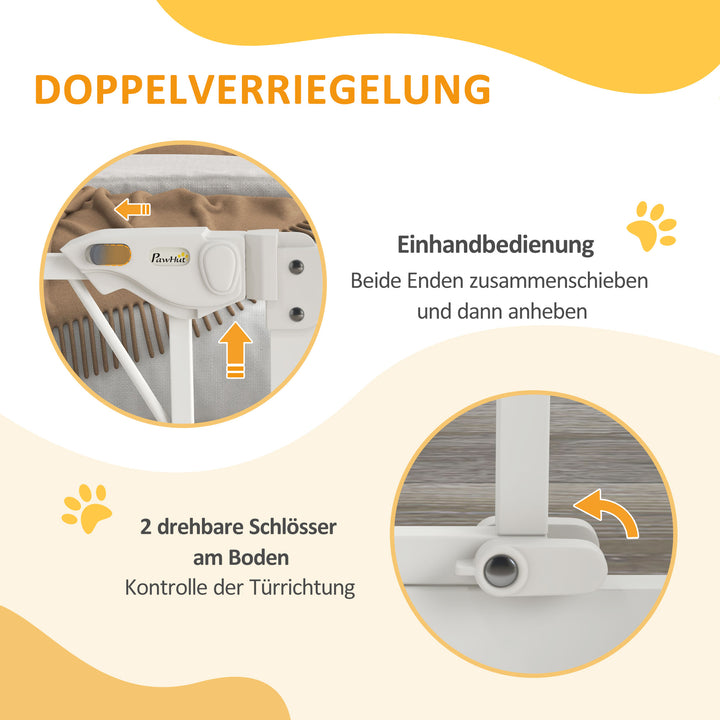 Dørgitter trappegitter barriere hundegitter, 100 cm x 4 cm x 76 cm, hvid