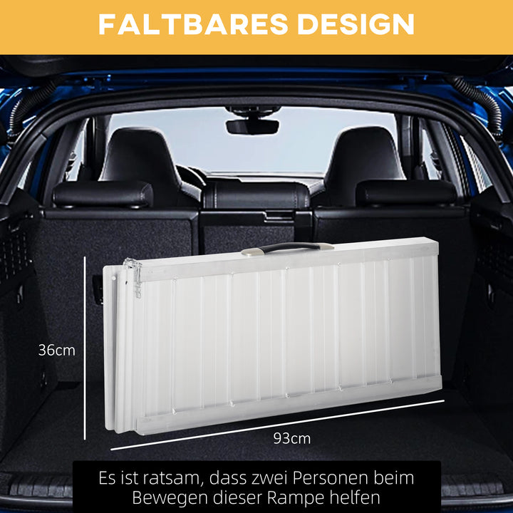 Kørestolsrampe, kørestole, rollatorer, sammenklappelig, aluminium, 270 kg lastkapacitet, sort, 91 x 72 x 5 cm