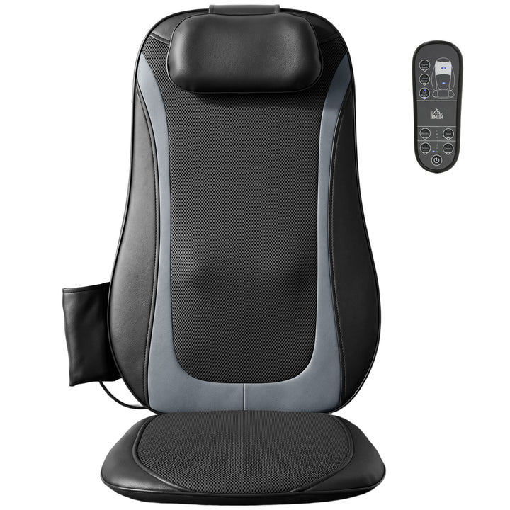 Shiatsu-rygmassager med varme, dybdegående massage og 3-niveau sædevibration, massageapparat til rygsmerter