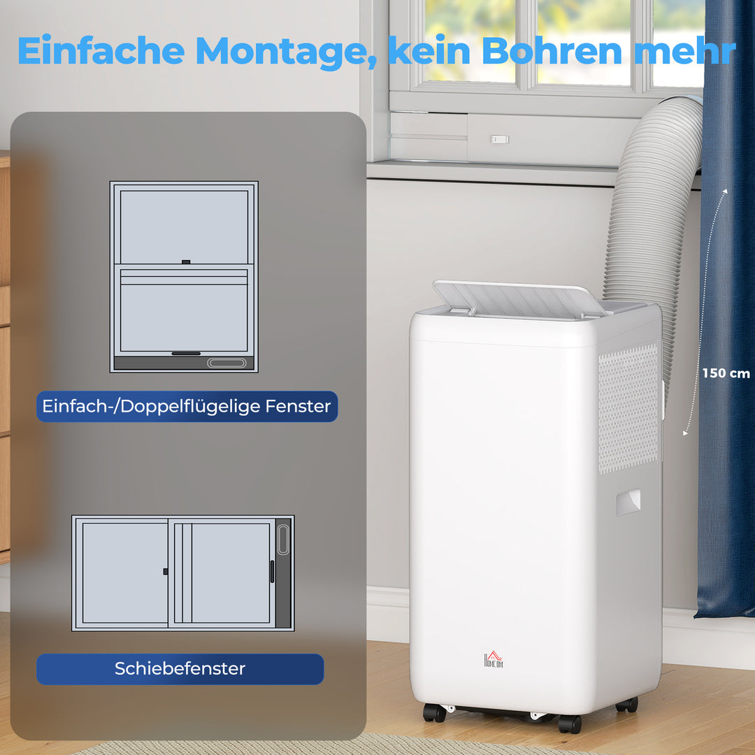 Bærbart klimaanlæg med udstødningsslange, 12000 BTU (3,5 kW), 5-i-1, 24-timers timer, fjernbetjening, op til 35 m²