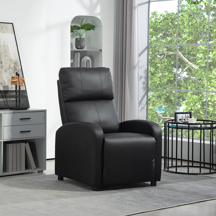 Lænestol tv-stol lænestol med lænefunktion kunstlæder (sort)