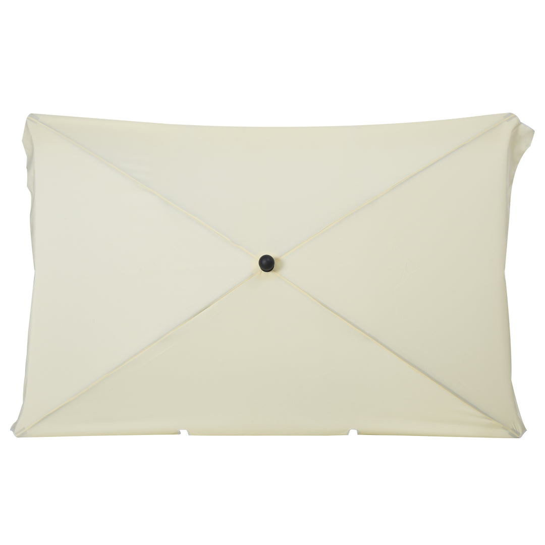 Parasol, strandparasol, haveparasol, balkonparasol, solskærm, foldbar, cremehvid