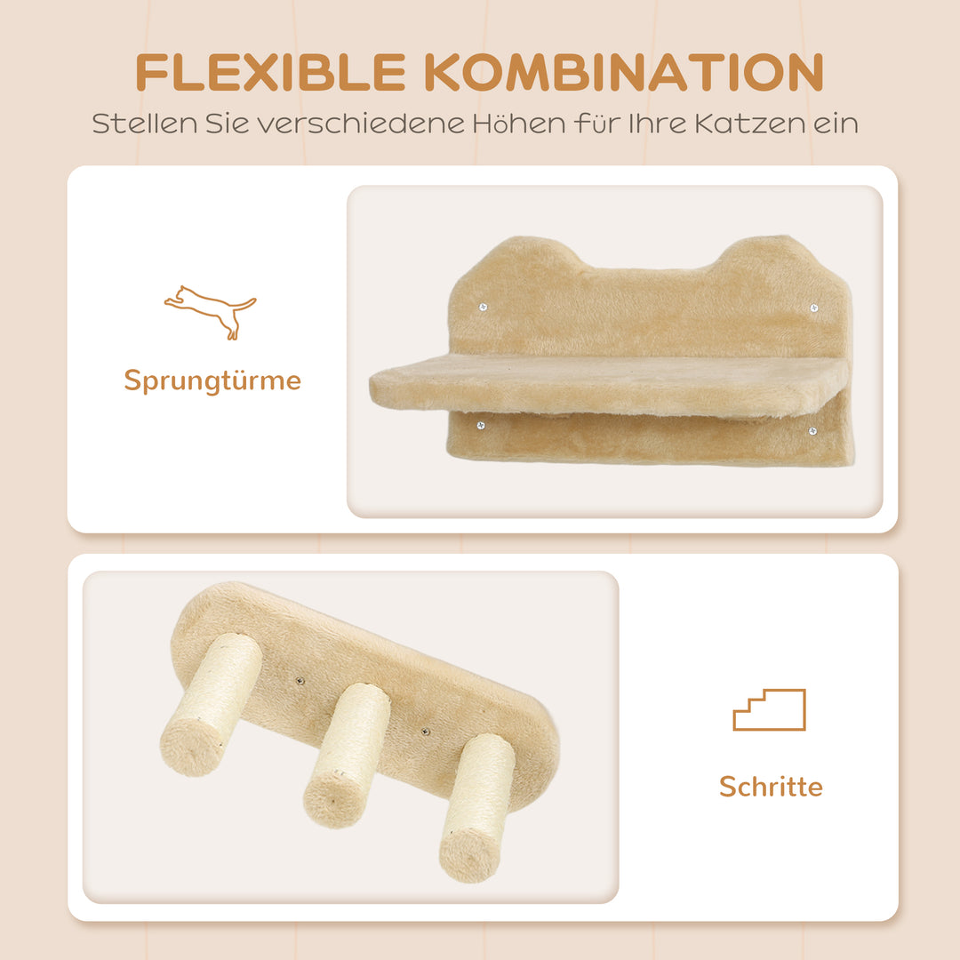 Kattetrappesæt, væg- og loftmonteret, til katte op til 5 kg, beige