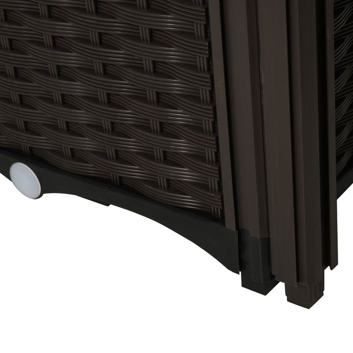 Højbed, plantekasse med drænhuller, blomsterkasse i rottinglook, plastik, brun, 40 x 40 x 44 cm