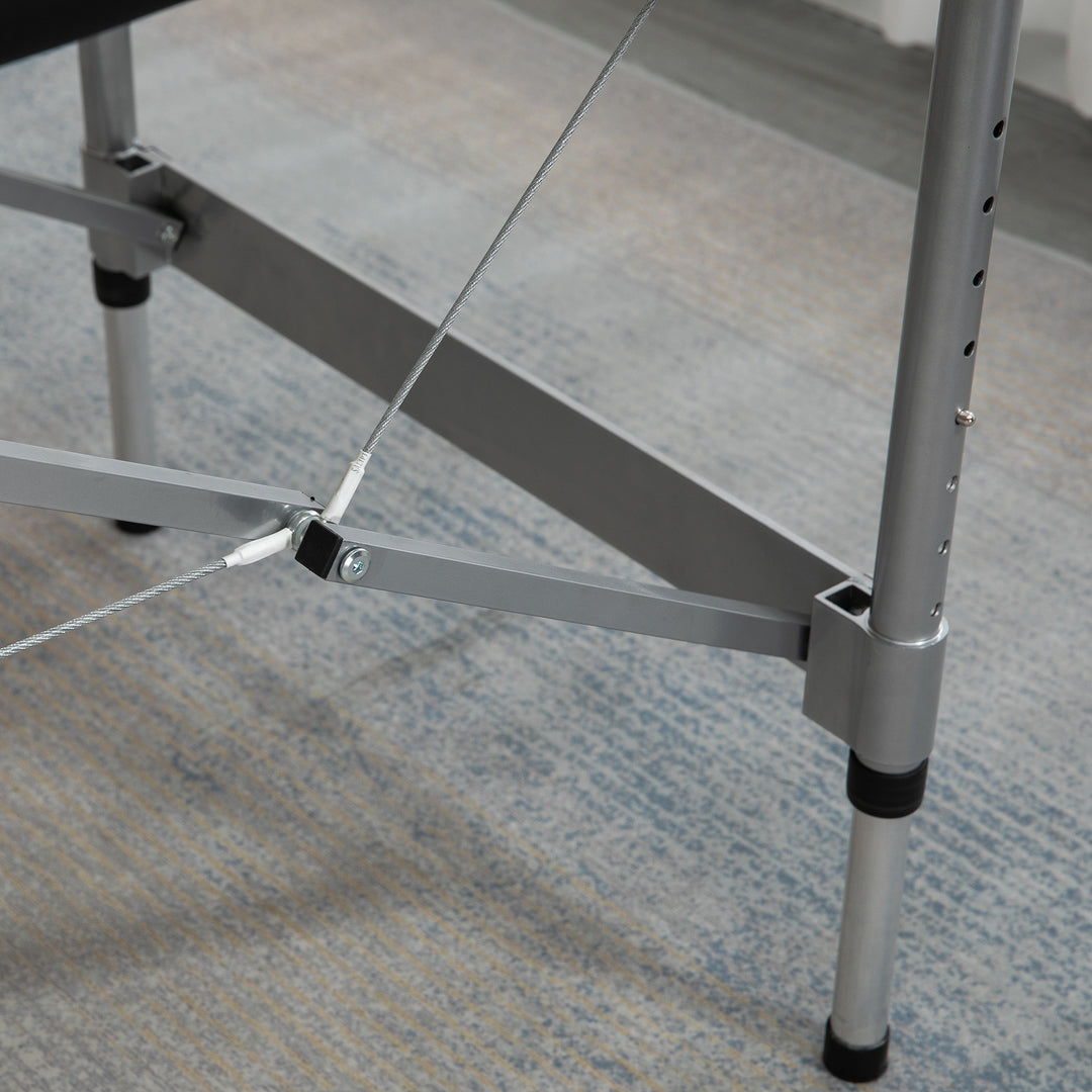 Klappelig massagebrik med ansigtsåbning, armlæn, håndstøtter, mobil massagebrik, 186 cm x 71 cm x 83 cm