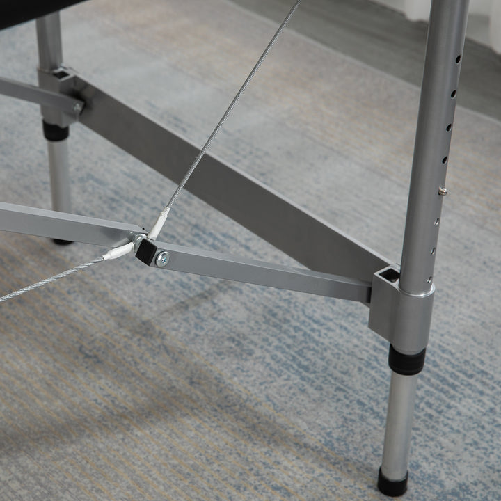 Klappelig massagebrik med ansigtsåbning, armlæn, håndstøtter, mobil massagebrik, 186 cm x 71 cm x 83 cm