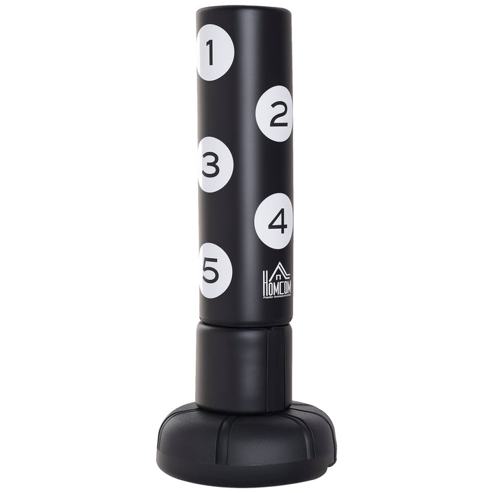 Fritstående boksebold med stativ og plastikpude, 176 cm, velegnet til professionelle og begyndere, sort