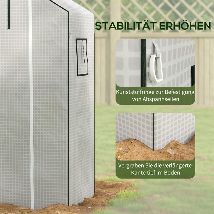 Udskiftningsfilm til drivhus med uv-beskyttelse, rulledør, sidevindue, 140 x 73 x 190 cm, hvid