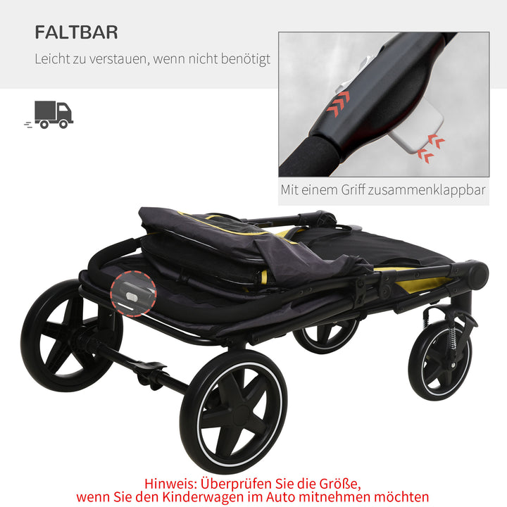 Hundevogn op til 30 kg foldbar one-click system 2 sikkerhedssnore opbevaringslommer polstret håndtag mørkegrå