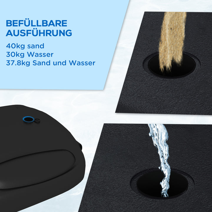 Basketballstativ, højdejusterbar, robust, 1,7-2,3 m kurvhøjde, stålramme, sort