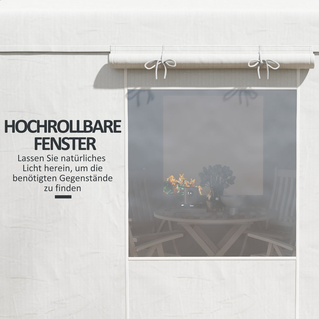 Pavillon udskiftningsbaldakin udskiftningsbaldakin vejrbestandig 360 x 300 x 270 cm hvid