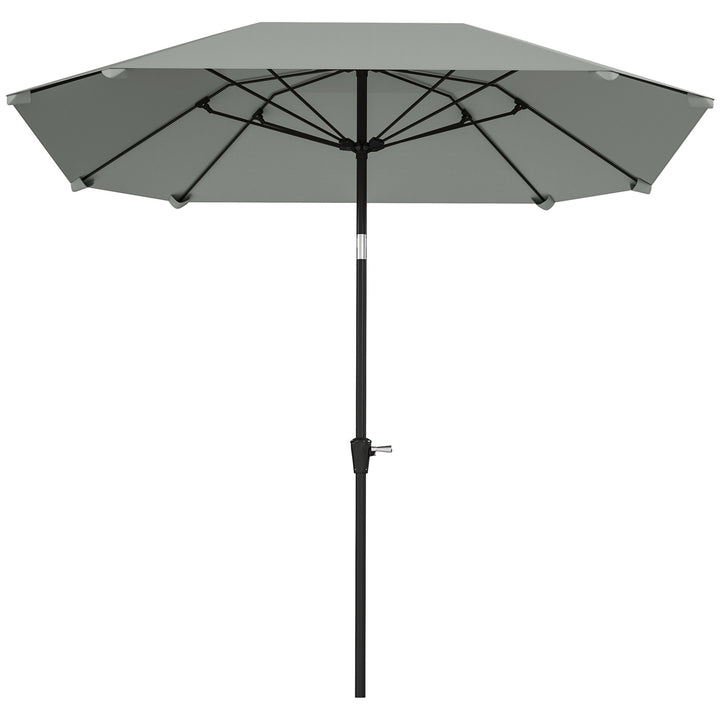 2,3 M parasol uden fod, justerbar terrasseparasol med håndsving, polyester, aluminium, glasfiber, mørkegrå