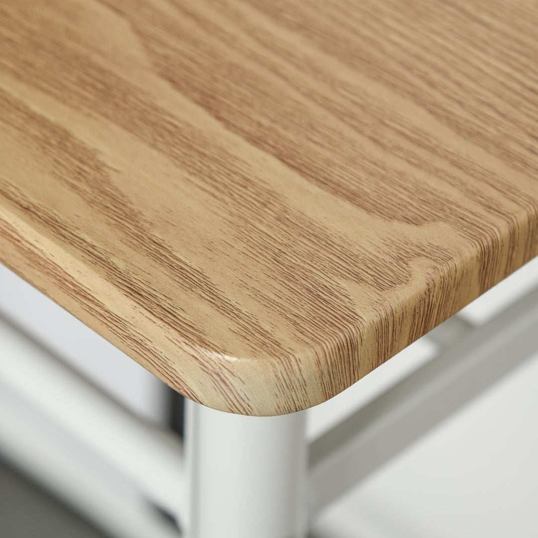 Barbordsæt barbord med 2 barstole spisesæt køkkenbord med opbevaringshylde spisebord til spisestue, køkken, hvid