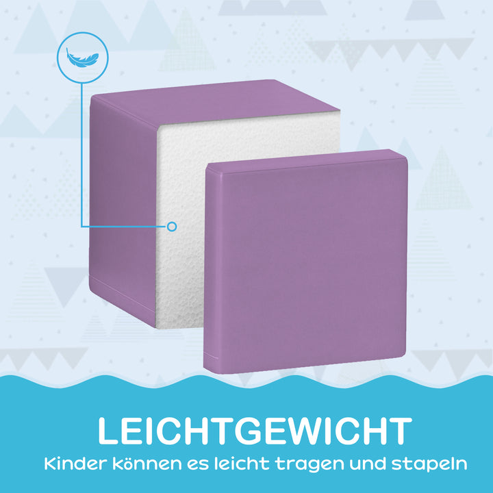 Bløde byggeklodser, 12 terninger à 20 x 20 x 20 cm, let at vedligeholde, børnesikre, til 1-3 år, kunstlæder