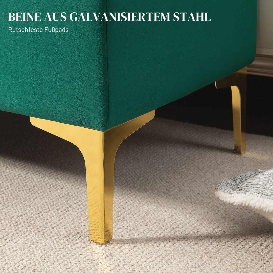 Bænk med opbevaringsplads, lasteevne op til 120 kg, 120 x 44 x 44,5 cm, grøn