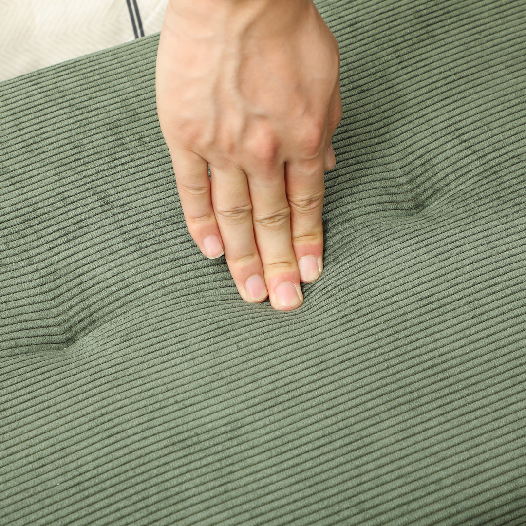 Polstret bænk med snorbetræk, sengebænk med metalben, skobænk 100 x 36 x 45 cm grøn