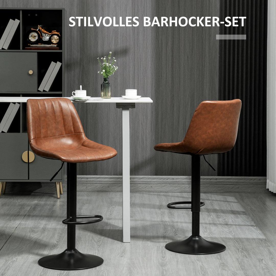 Barstolsæt med 2 i retrodesign, med fodstøtte, højdejusterbar, 43 cm x 49,5 cm x 111 cm