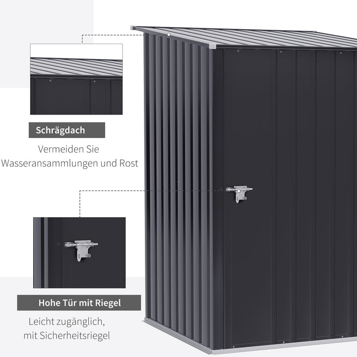 Stålredskabsskur 100 x 103 x 160 cm mørkegrå