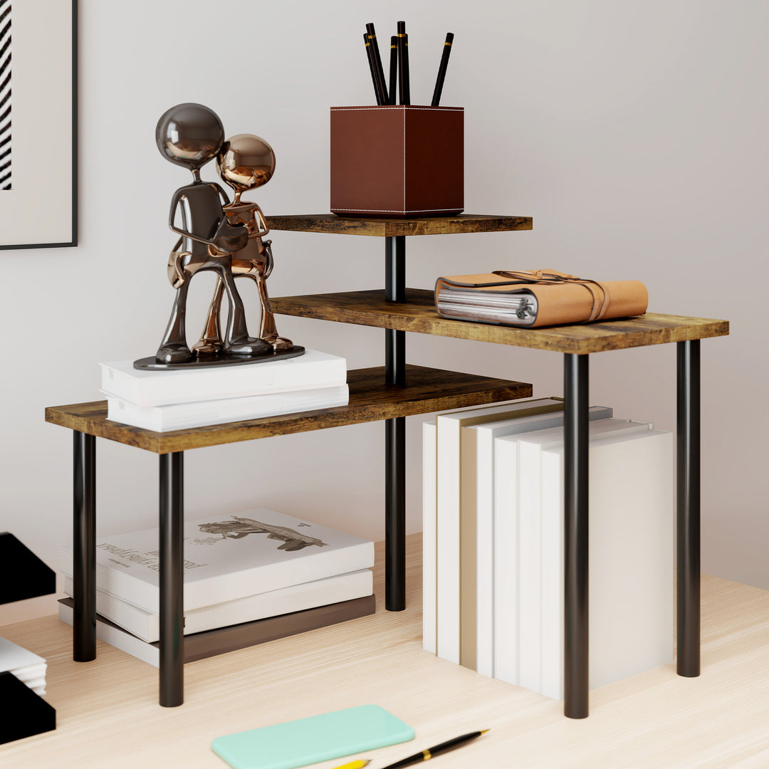 Køkkenhylde, roterende mikrobølgeovnshylde med 3 niveauer, industriel stående metalhylde, 40 x 18 x 36,5 cm