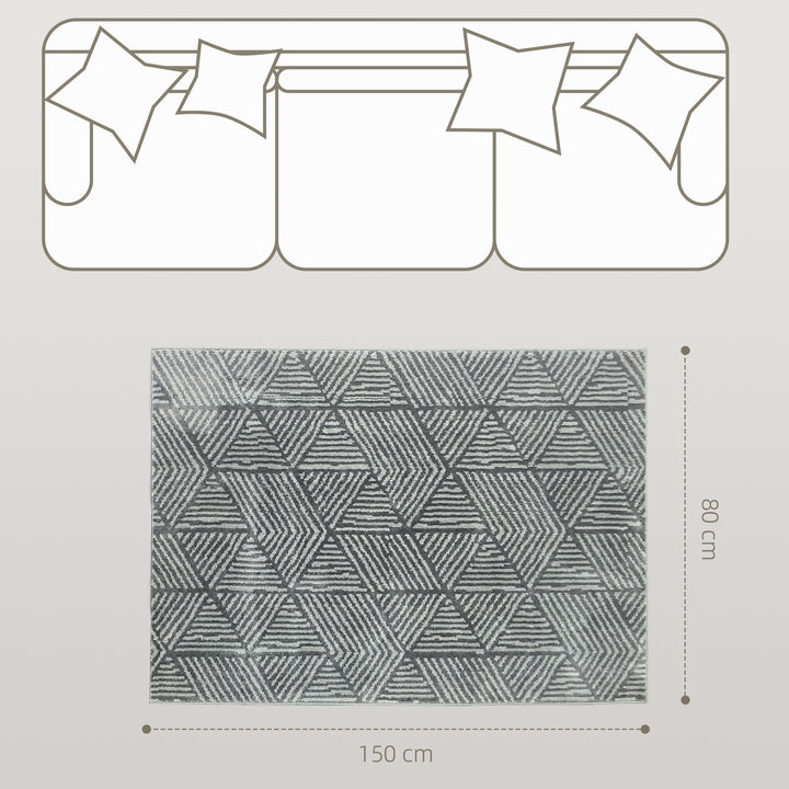 Tæppe stue tæppe i moderne stil, vaskbart tæppe 150 x 80 cm mørkegrå