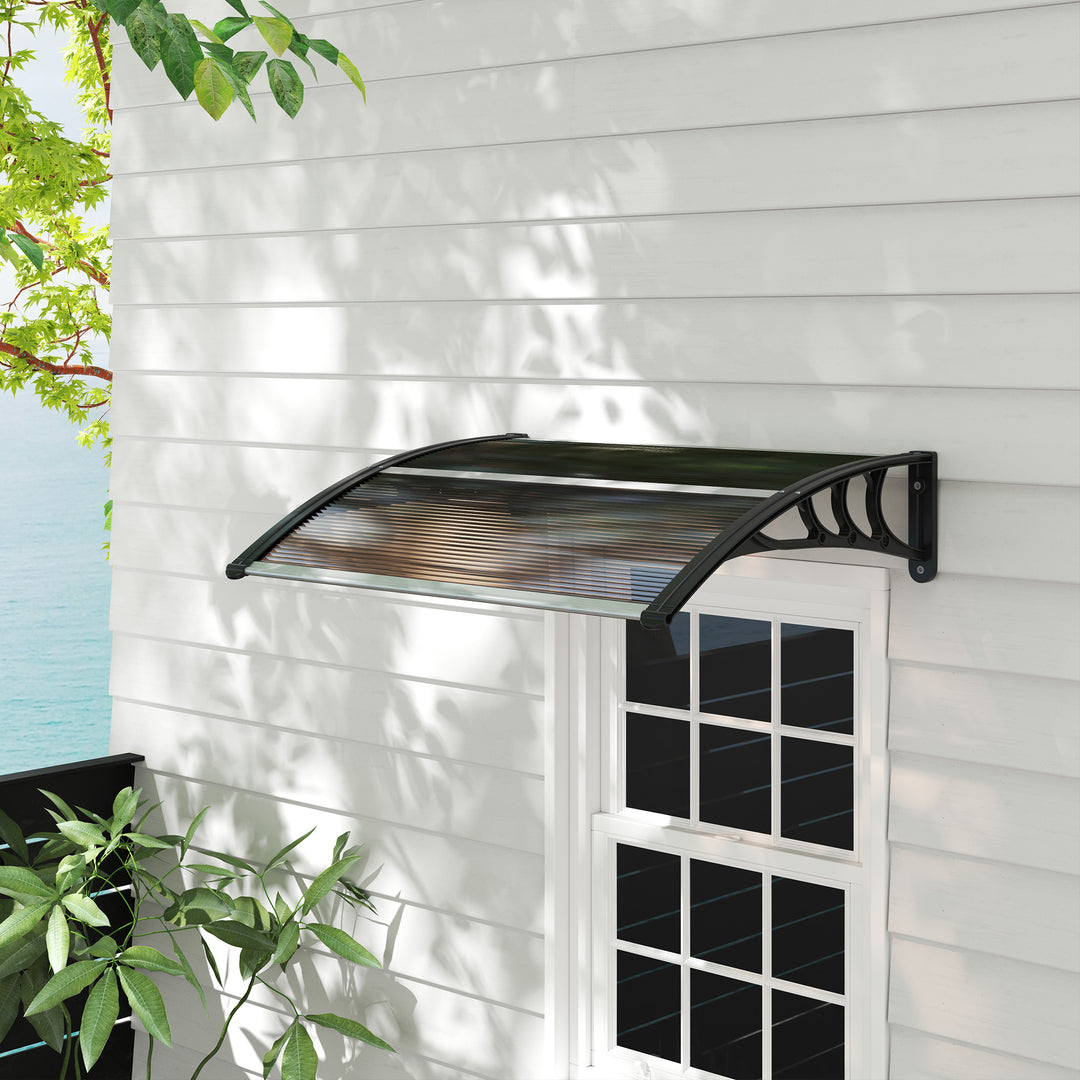 Baldakin til hoveddør 120 x 75 cm, nedfældet baldakin, tagdækning i polycarbonat