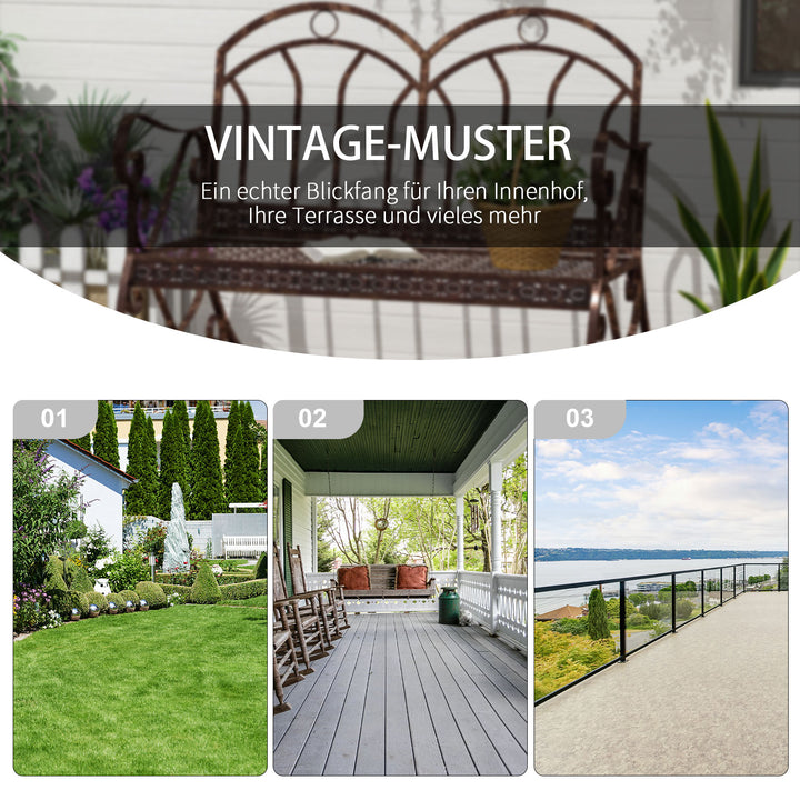 Havebænk gyngestol parkbænk 2-personers metal (model 3/ bronze-rød)