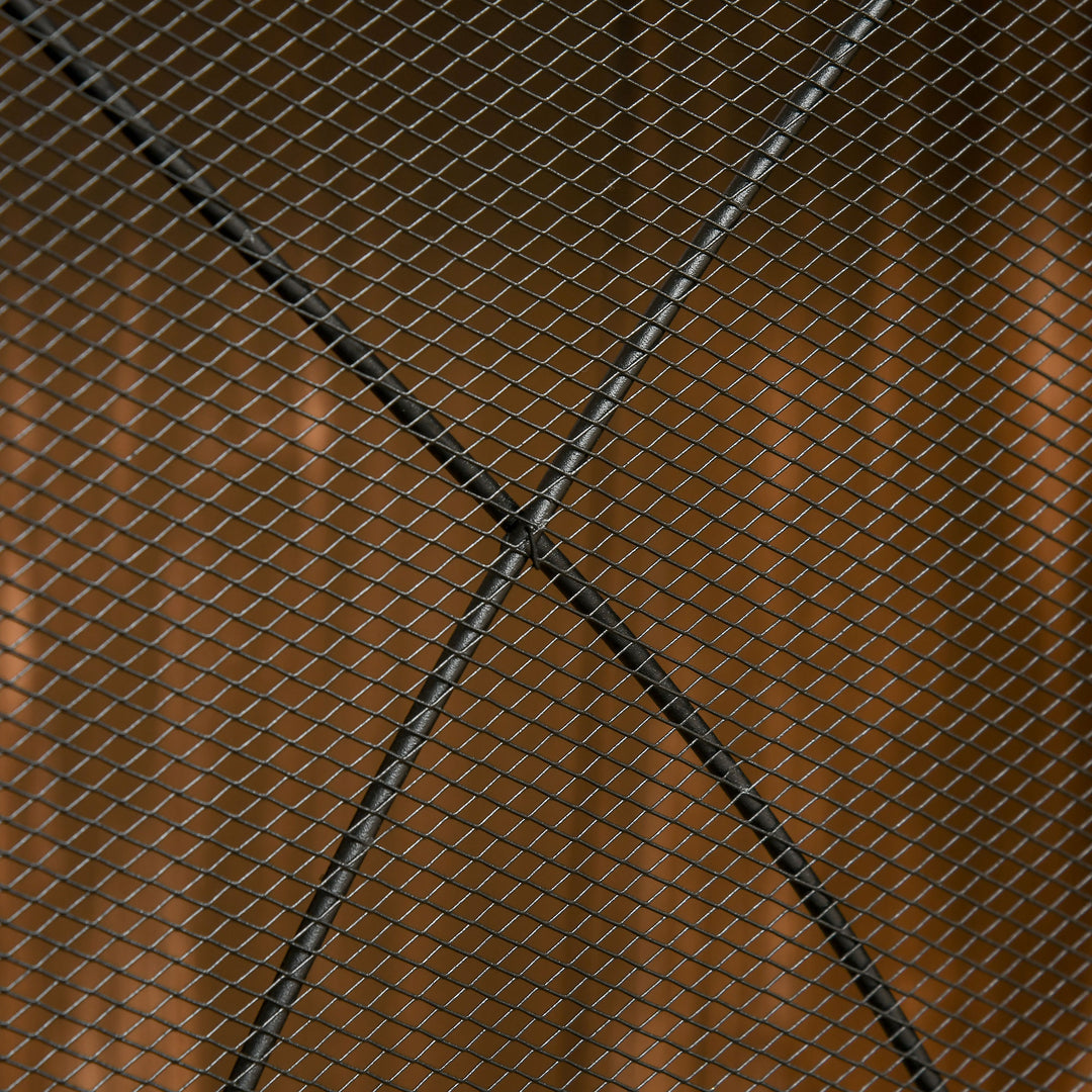 Gnistskærm til pejse, tredobbelt, metalstruktur, belagt, 108 x 2 x 76 cm, sort