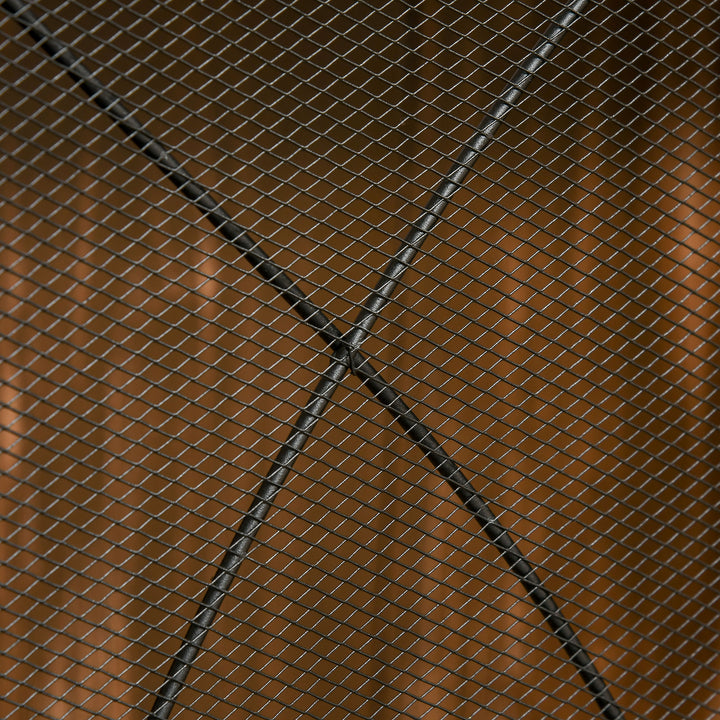 Gnistskærm til pejse, tredobbelt, metalstruktur, belagt, 108 x 2 x 76 cm, sort