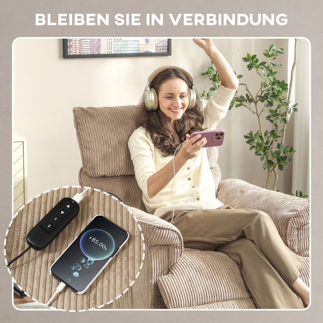 Massagestol med vibrationsfunktioner, varmefunktion, støjsvag motor, hukommelsesfunktion, stål, stofbetræk, brun