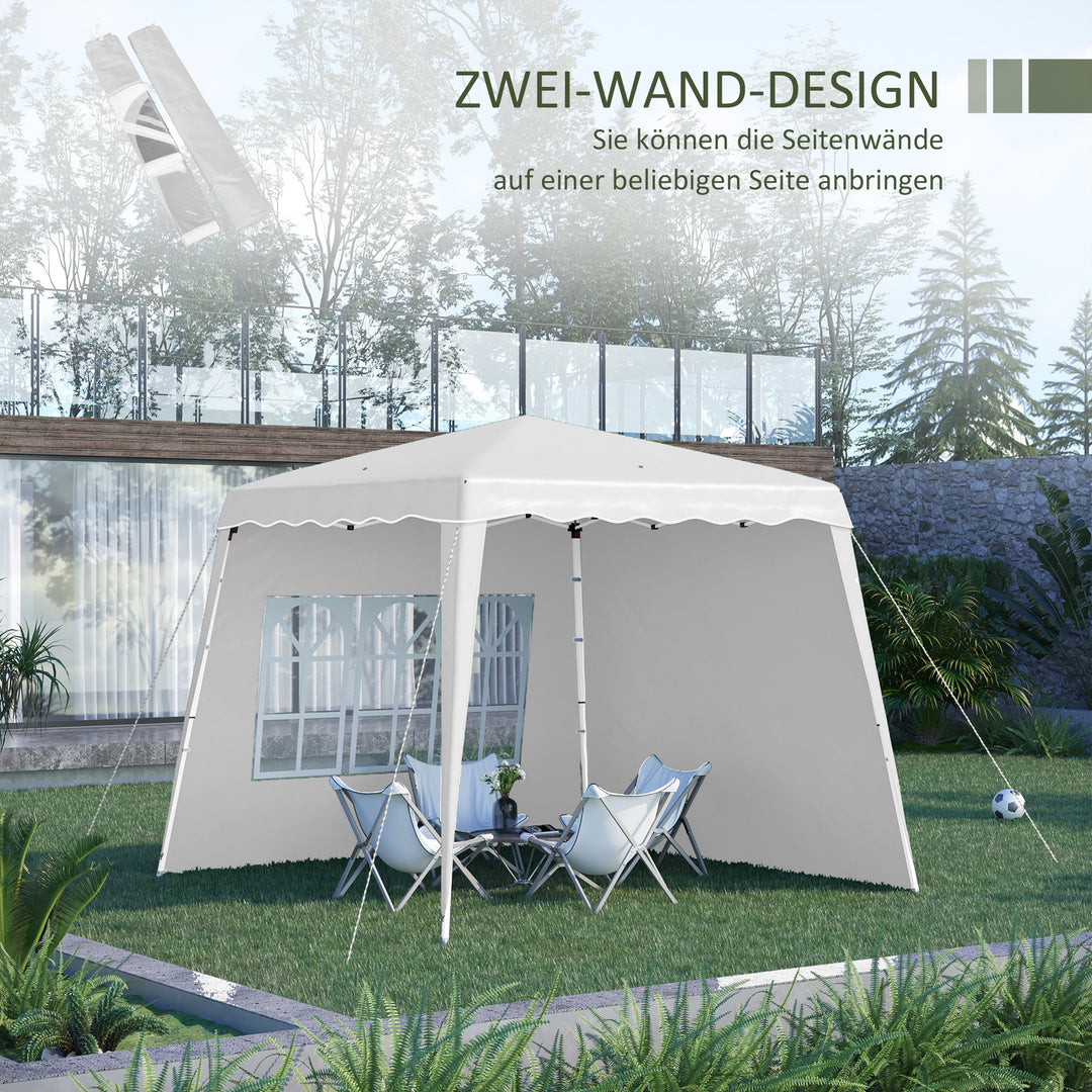Pop up pavillion foldepavillon, inklusive stjerne, vejrbestandig, 240 x 240 x 250 cm, hvid
