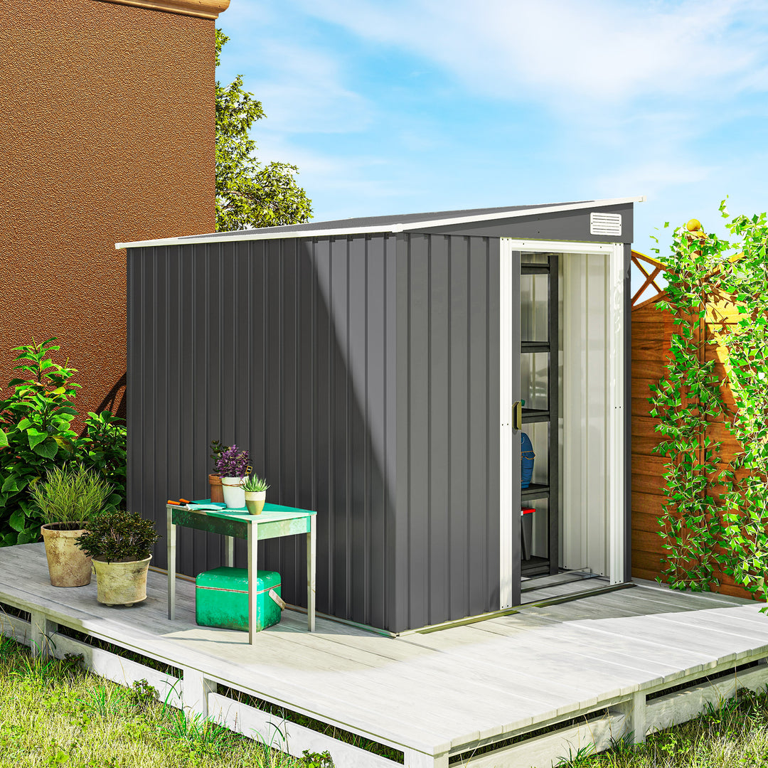 Metal haveskur 2,81m² 154x206,5x181 cm Redskabsskur med hultag Fundament