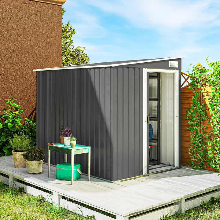 Metal haveskur 2,81m² 154x206,5x181 cm Redskabsskur med hultag Fundament