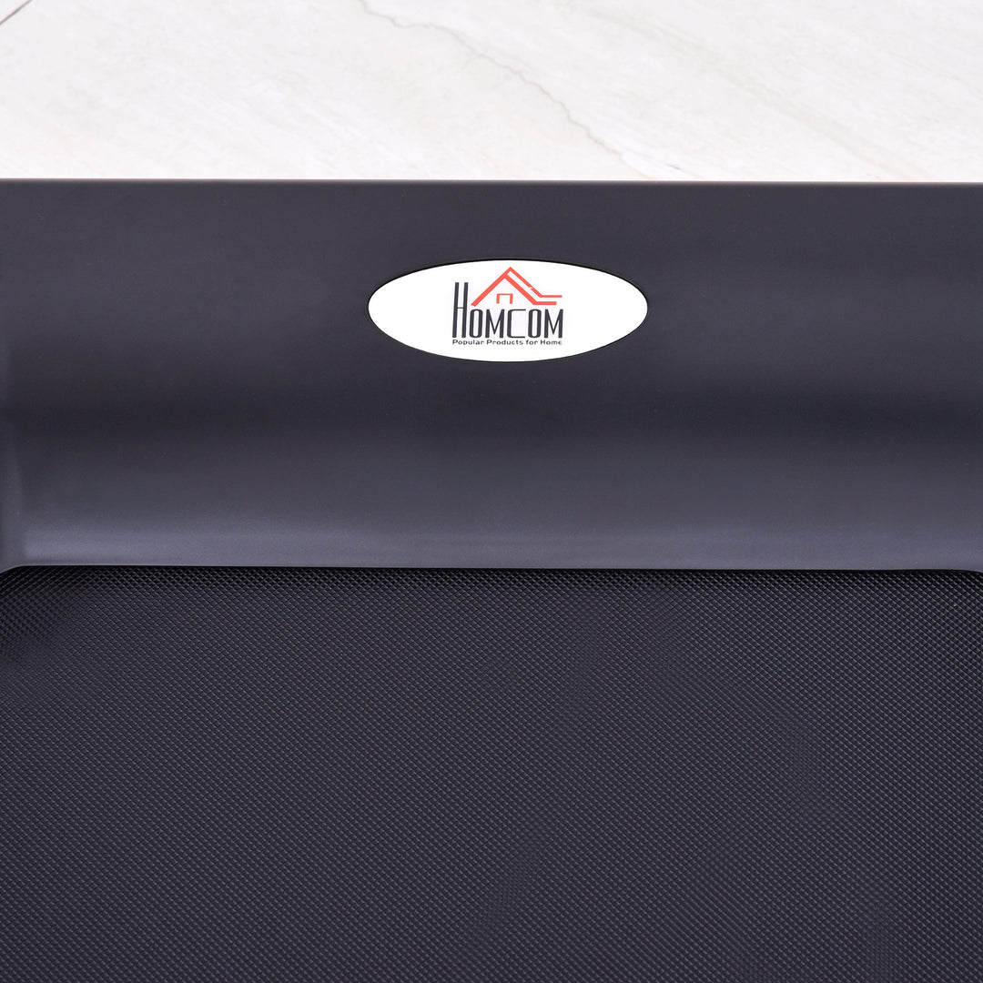 Foldbart løbebånd med 12 programmer og mobiltelefonholder 71 x 128 x 122 cm stål sort