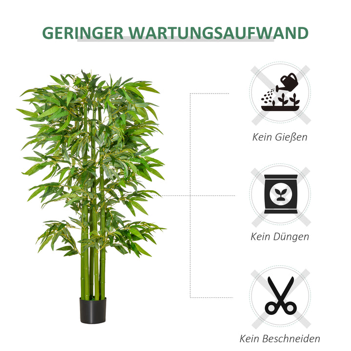 Stor kunstig bambus, 160 cm, kunstig plante, kunstige plastikplanter i en potte, falsk plante der ser ægte ud, til stue, soveværelse, kontor, have, moderne dekoration, gave