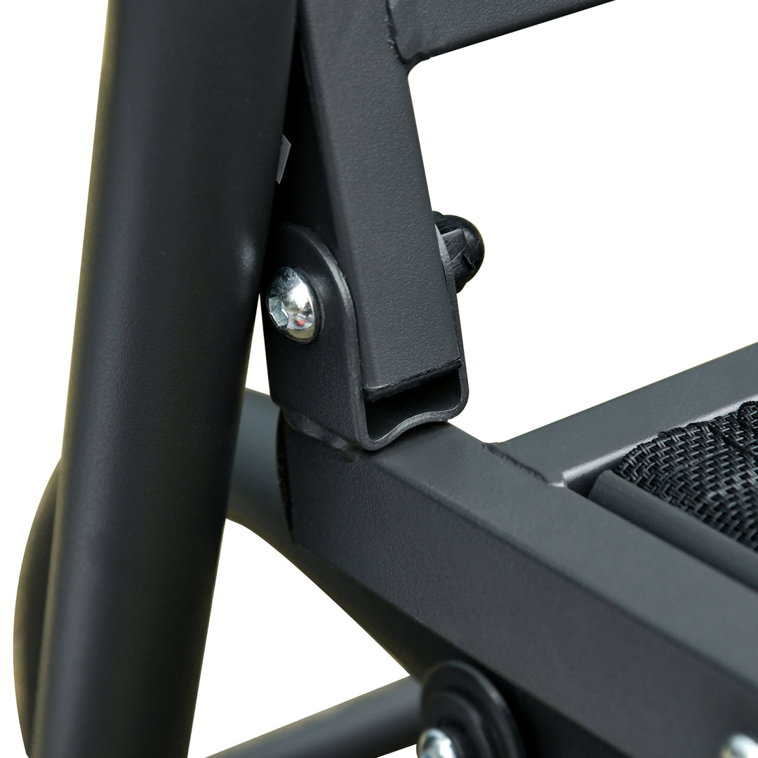 3-Personers gyngestol, havebænk med vippemekanisme, havegynge, metalparkbænk, lasteevne op til 300 kg, havemøbler til haven, terrasse, 147 x 70 x 85 cm, mørkegrå