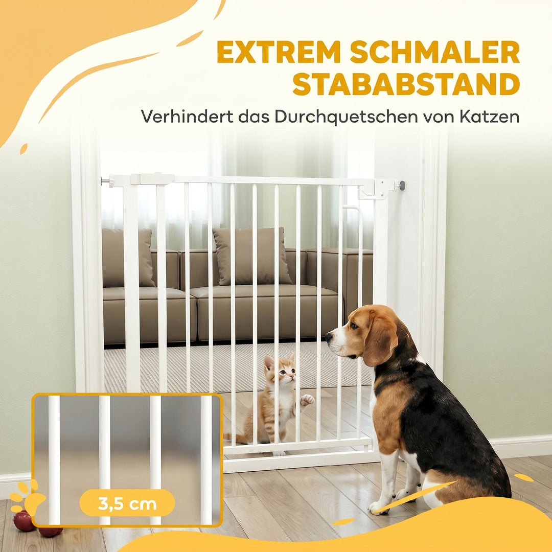 Trappeport, barriereport uden boring, med automatisk lukning til børn, køkken, trappe, 76-80 x 76 cm, hvid