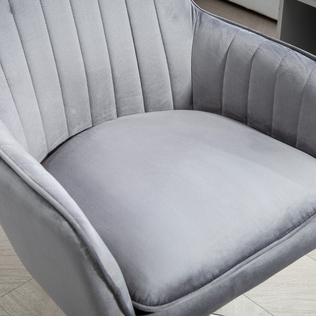 Skrivebordsstol højdejusterbar kontorstol drejelig hjemmekontorstol med ryg og armlæn grå