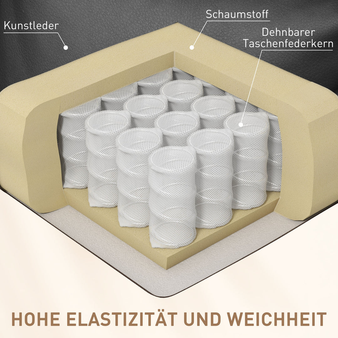 Massagestol elektrisk afslappende stool tv-stol massagefunktion 5 massagetilstande lænefunktion kunstlæder træ metal skum sort 84 x 92 x 109 cm