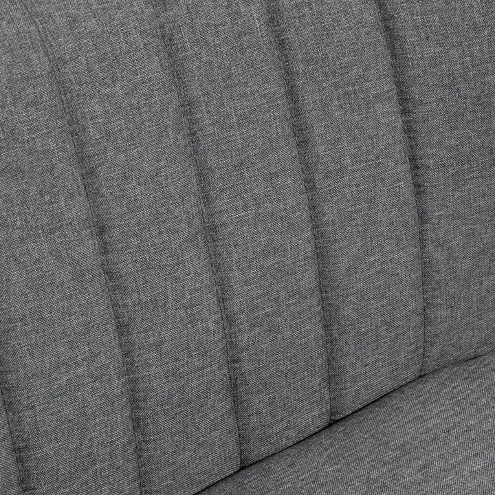 2-personers sofa, polstret sofa med linnedlook, træstel, til stue/soveværelse, 117 cm, grå