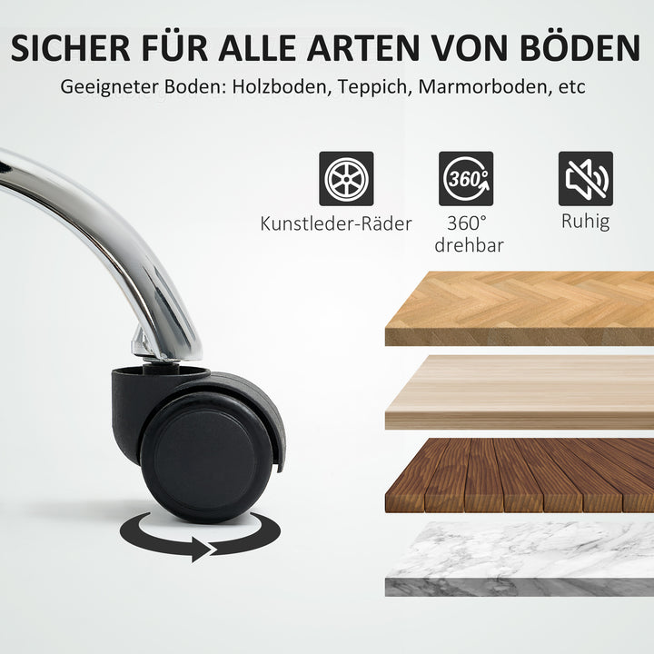 Kontorstol, drejestol, roterende skrivebordsstol, justerbar, rullbar, sort