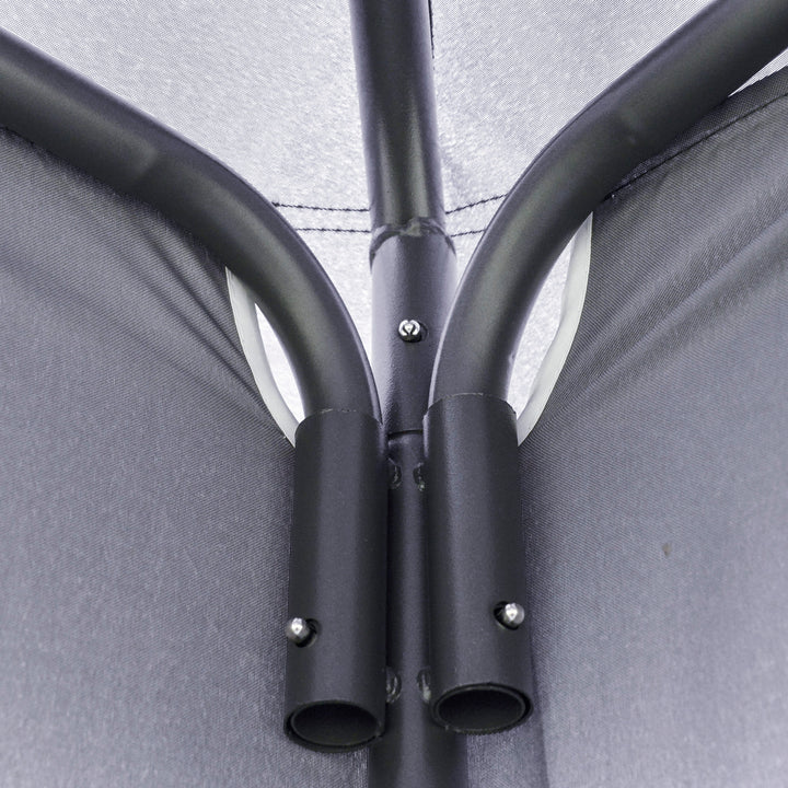 Pavilion partytelt med dobbelt tag 3,45x3,45x2,68m partytelt havepergola metal polyester grå